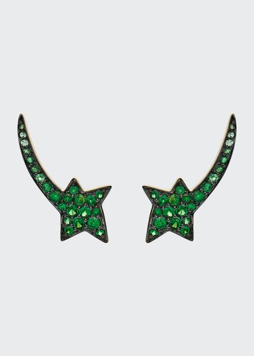 18k Yellow Gold Green Earrings from Stars Collection