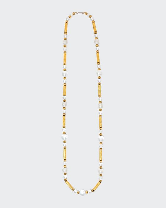 Long Venetian Glass Necklace, 40"L
