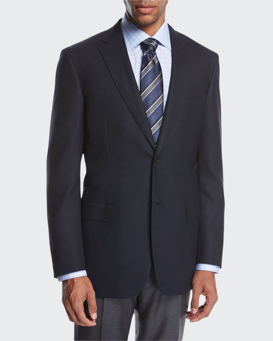 Ravello Wool Two-Button Sport Coat, Navy Blue
