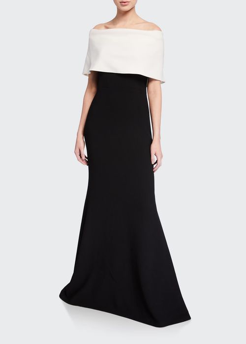 Off-the-Shoulder Two-Tone Gown