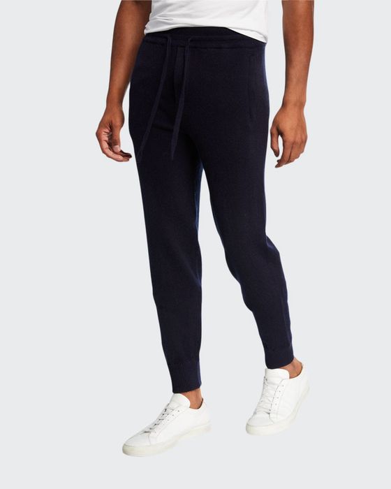 Men's Solid Wool-Cashmere Jogger Pants