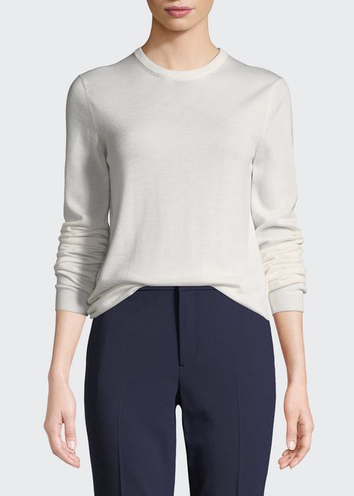 Crewneck Long-Sleeve Cashmere Sweater