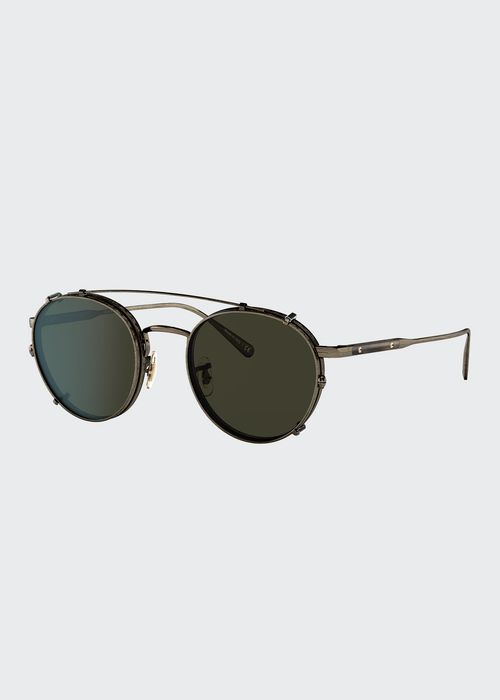 Men's Artemio Round Sunglasses w/ Clip-On Lenses