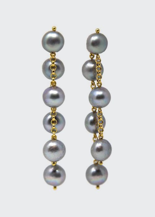 Earrings Back & Front, Fresh Water Pearls,