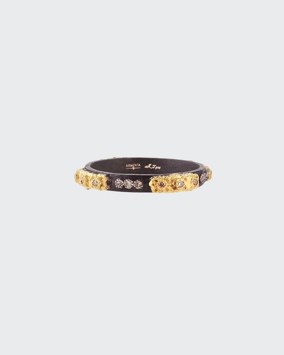 Stackable Ring with Champagne Diamonds, Size 6.5