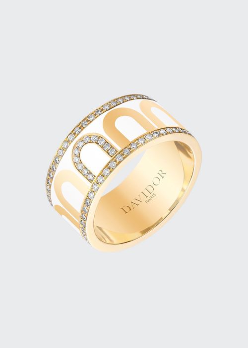L'Arc de Davidor 18k Gold Porta Diamond Ring - Grand Model, Neige, Size 57