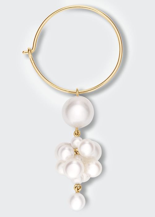 Botticelli Hoop Earring With Pearls, Single