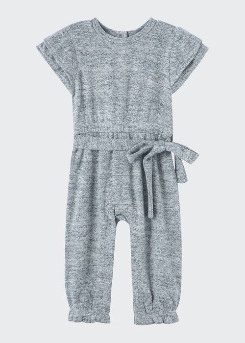 Girl's Hatchi Self-Tie Knit Jumpsuit, Size 12-24M