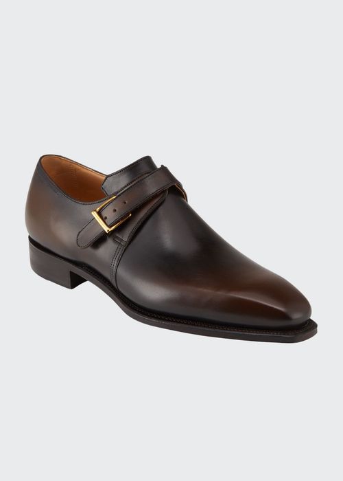 Men's Arca Leather Monk-Strap Loafers
