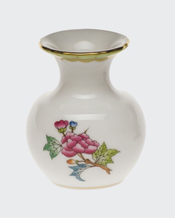 Queen Victoria Green Medium Bud Vase with Lip