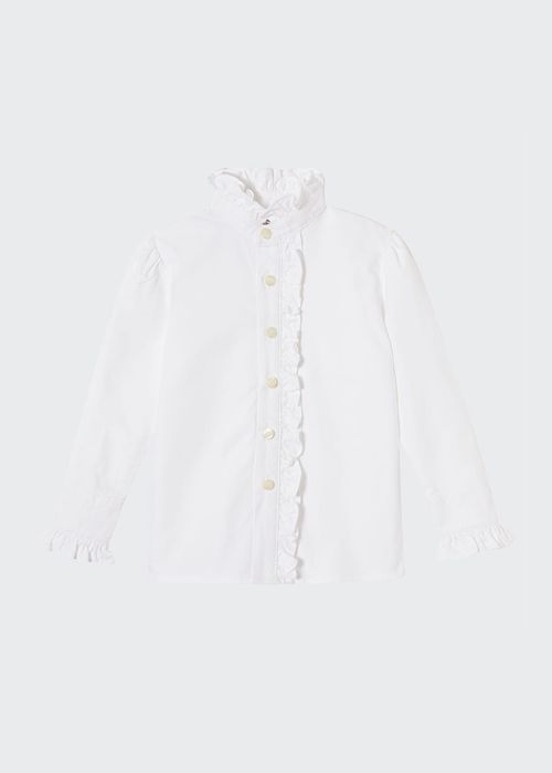 Girl's Ginny Ruffle-Front Blouse, Size 2-14