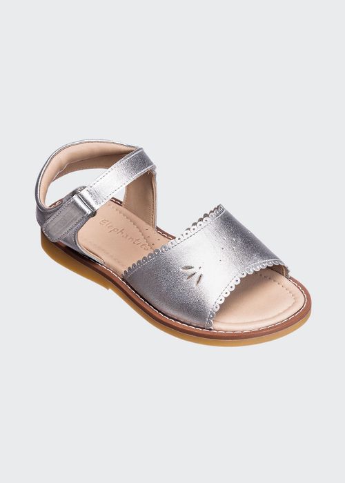 Scalloped Leather Sandals, Toddler