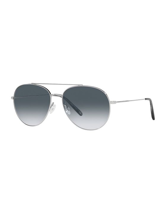 Airdale Metal Aviator Sunglasses, Silver