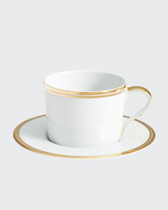 Wilshire Tea Cup and Saucer, Gold