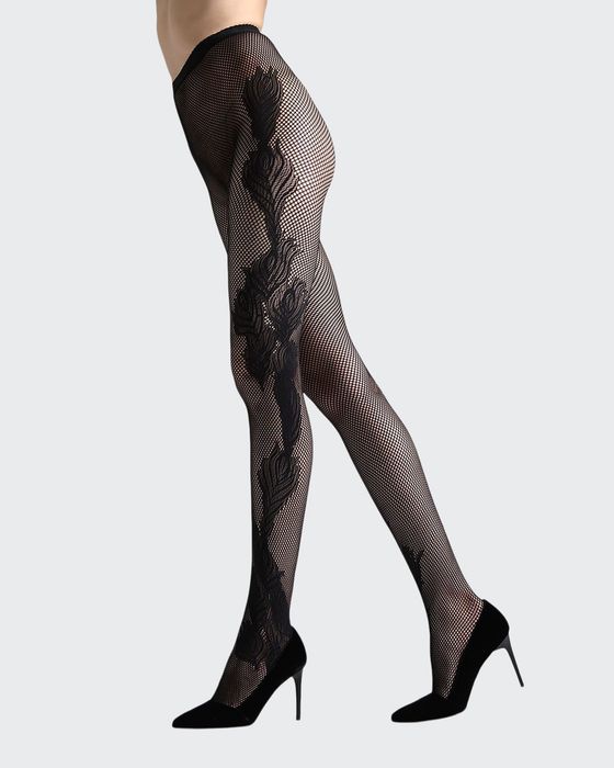 2-Pack Peacock Feather & Shimmer Sheer Tights