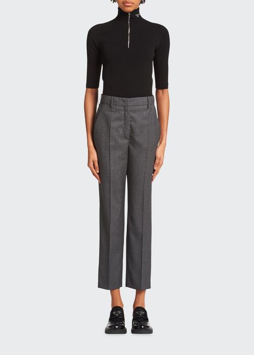 Galles Mouline Cropped Wool-Blend Trousers