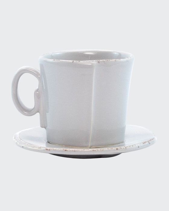 Lastra Espresso Cup & Saucer, Light Gray