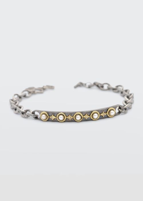 Old World ID Bracelet with 3mm Pearls