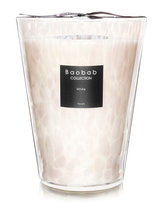 White Pearls Candle, 9.4"