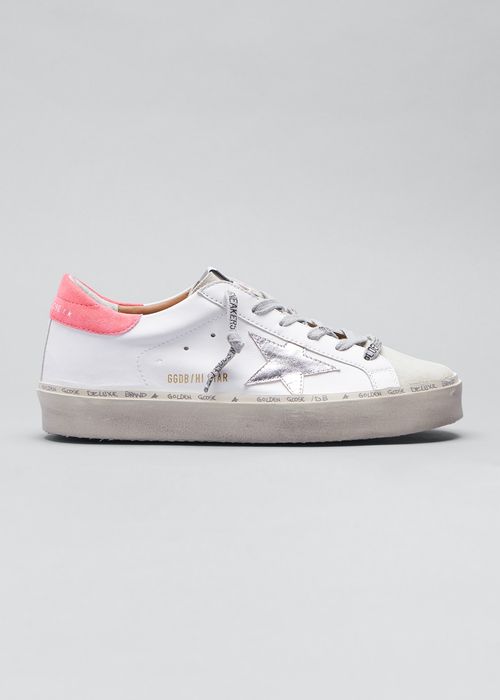 Hi Star Leather Sneakers with Suede Toe And Heel Laminated Star