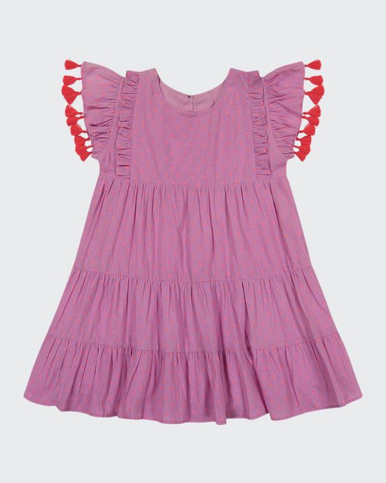 Girl's Sophie Embroidered Tassel Dress, Size 2-10