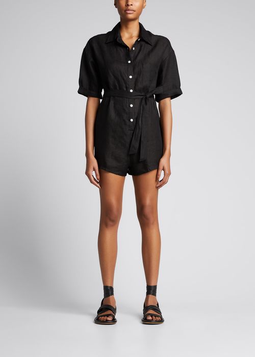 Playa Coverup Button-Front Romper