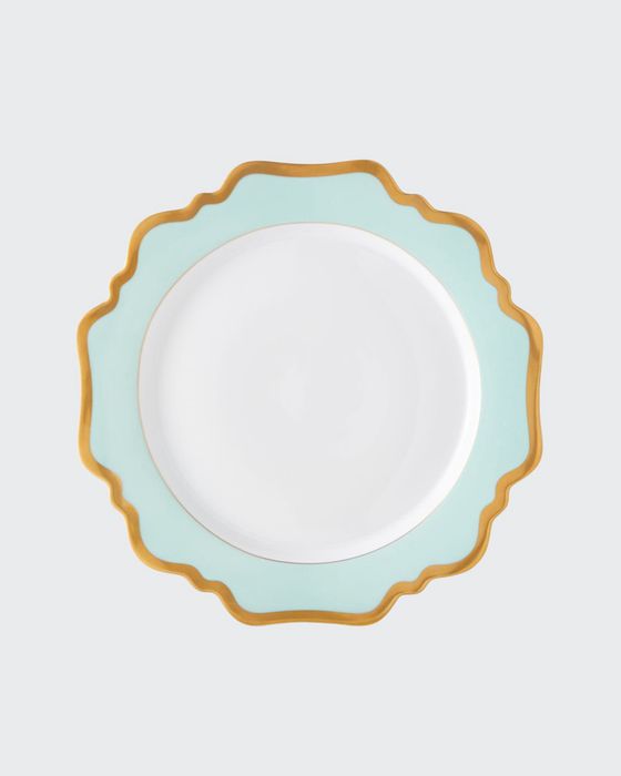 Aqua Rimmed Dinner Plate