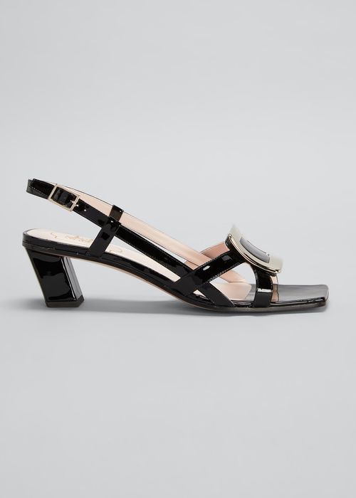 Belle Buckle Patent Leather Sandals