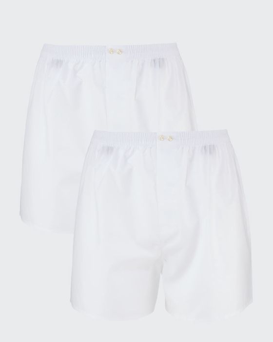 Men's 2-Pack Tagless Cotton Boxers, White
