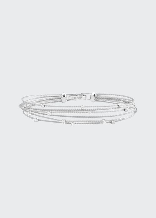 Seven-Strand Cable Wire Bracelet with Diamonds