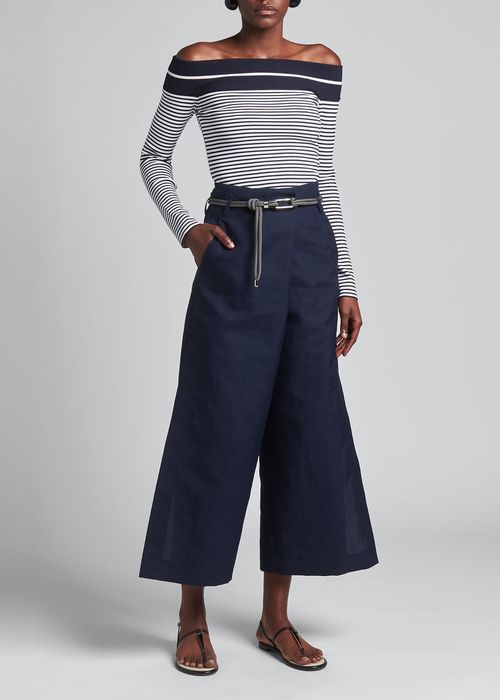 Carabiner Rope Belted Wide-Leg Trousers