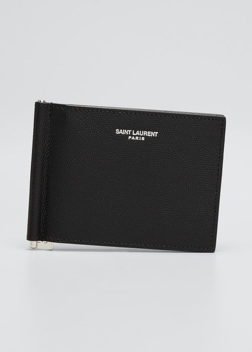 Men's YSL Leather Wallet w/ Money Clip