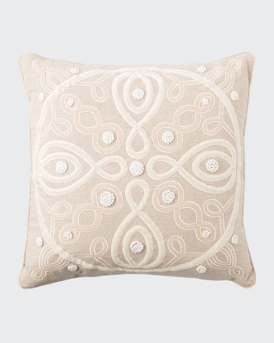 Berry and Thread Natural Pillow, 18"Sq.