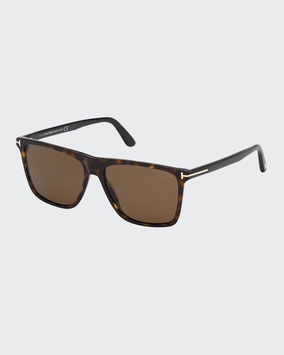 Men's Fletcher Polarized Square Plastic Sunglasses