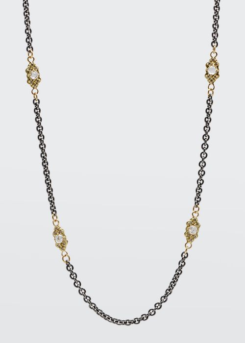 Old World Scroll Station Necklace, 18"L