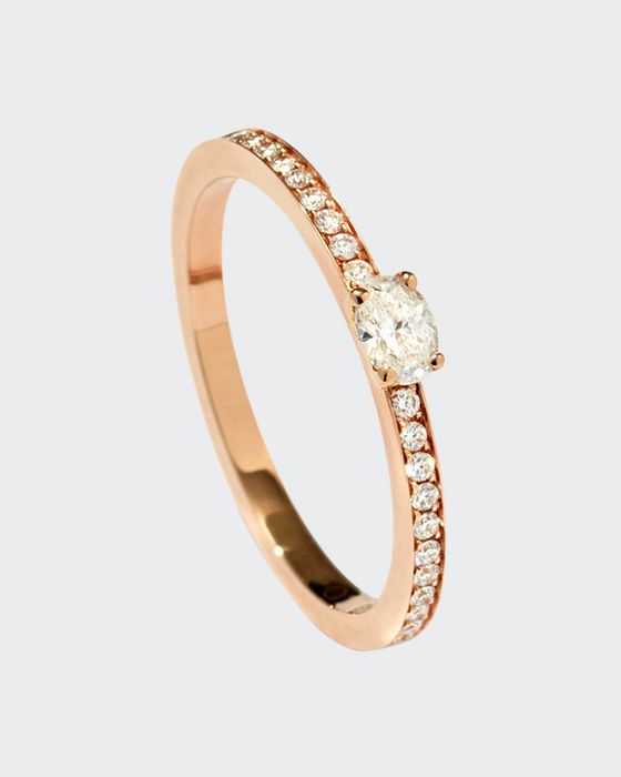 Harvest One-Row Oval-Cut Diamond Ring in 18K Gold