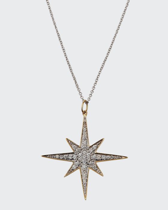 14k Diamond Starburst Pendant Necklace