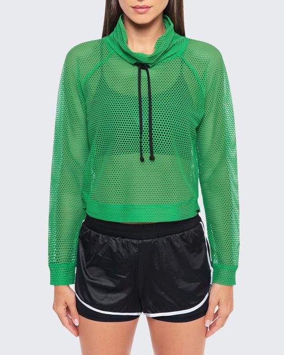 Pump Open Mesh Cropped Pullover