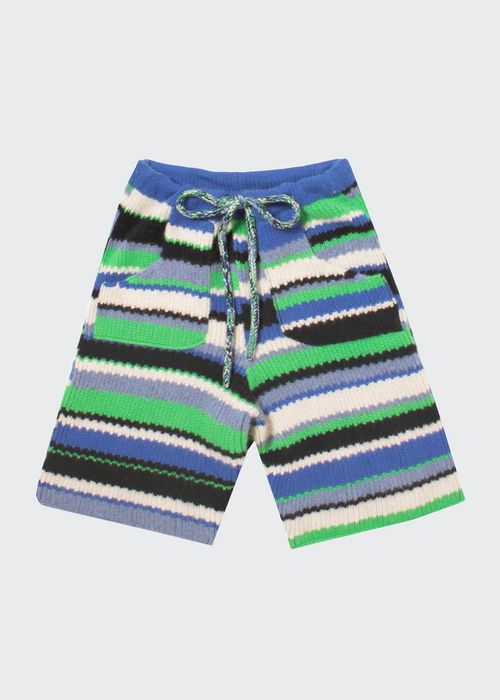 Men's Cashmere Rib Stripe Sweatshorts