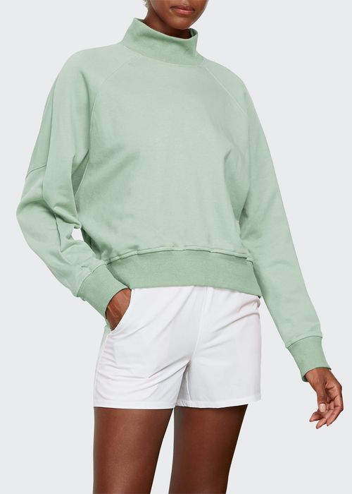 High Mock-Neck Fleece Sweatshirt