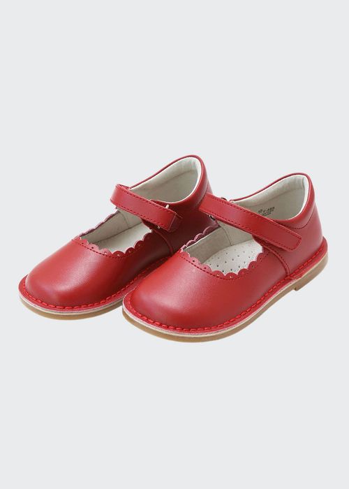 Girl's Caitlin Scalloped Grip-Strap Mary Jane Shoes, Baby/Toddlers