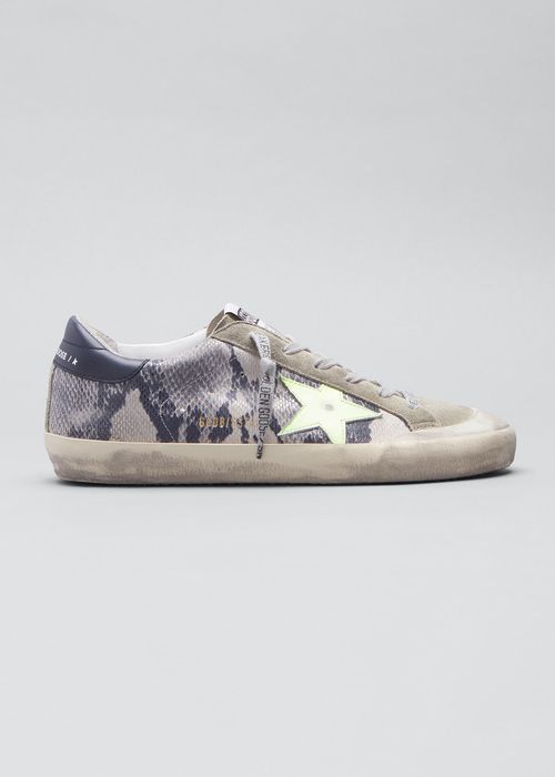Super-Star Phyton Print Suede Sneakers with Suede Toe Leather Star And Heel