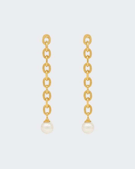 Pearly Chain-Link Earrings