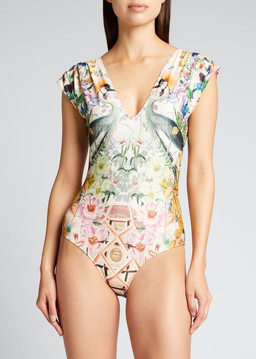 Liset Short-Sleeve One-Piece Swimsuit