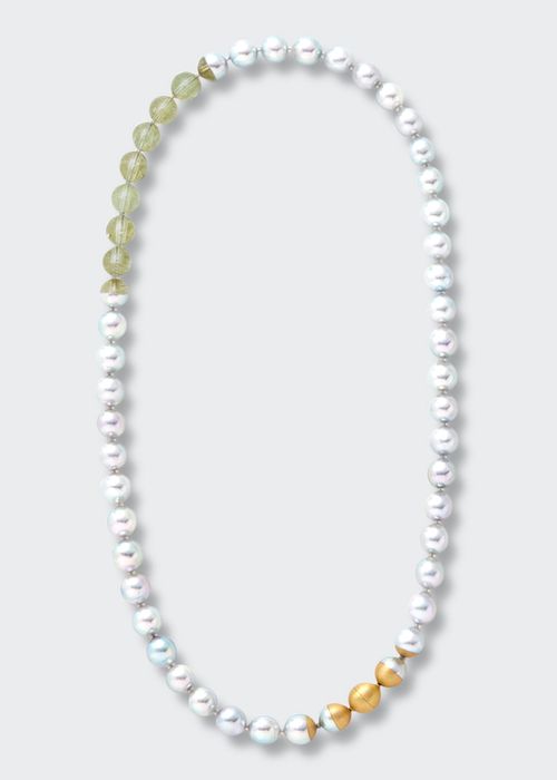 Sectional Pearl Necklace with Apatite