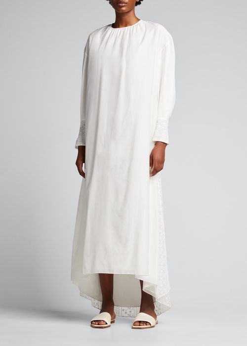 Juin Nightgown w/ Embroidered Cape