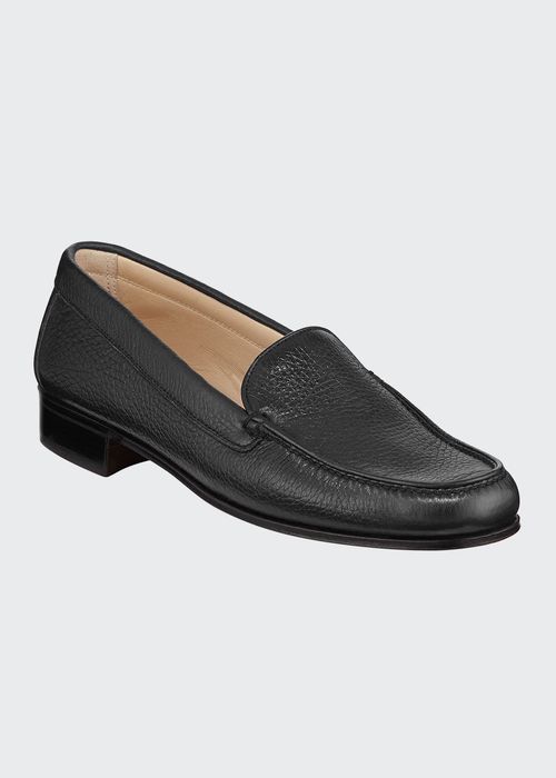 Pebbled Leather Venetian Loafer