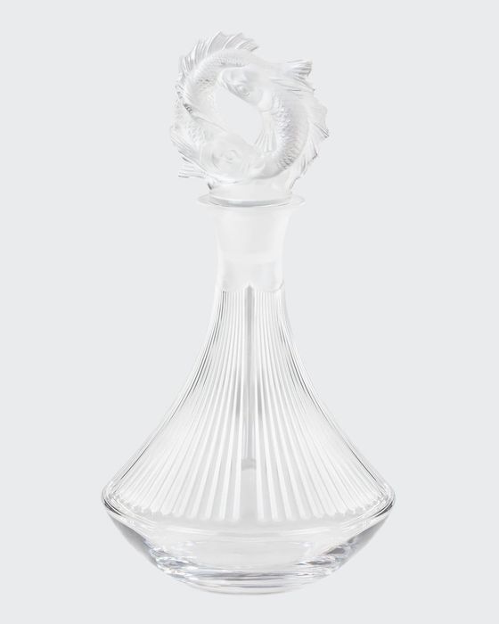 Double Fish Decanter, Clear