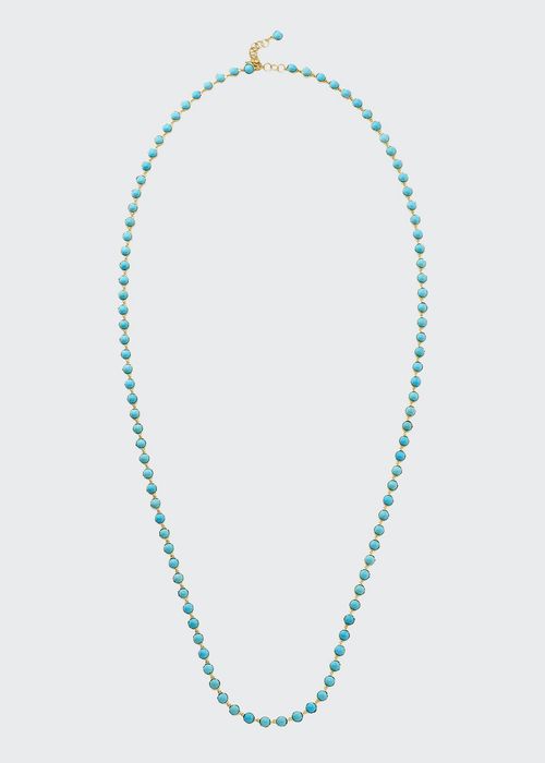 Classic 18k Yellow Gold Necklace with 5mm Turquoise