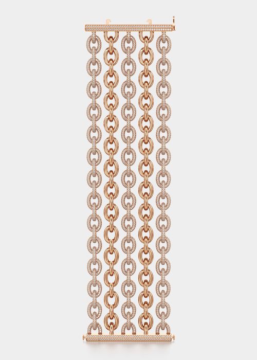 18k Rose Gold Diamond 5-Row Bracelet
